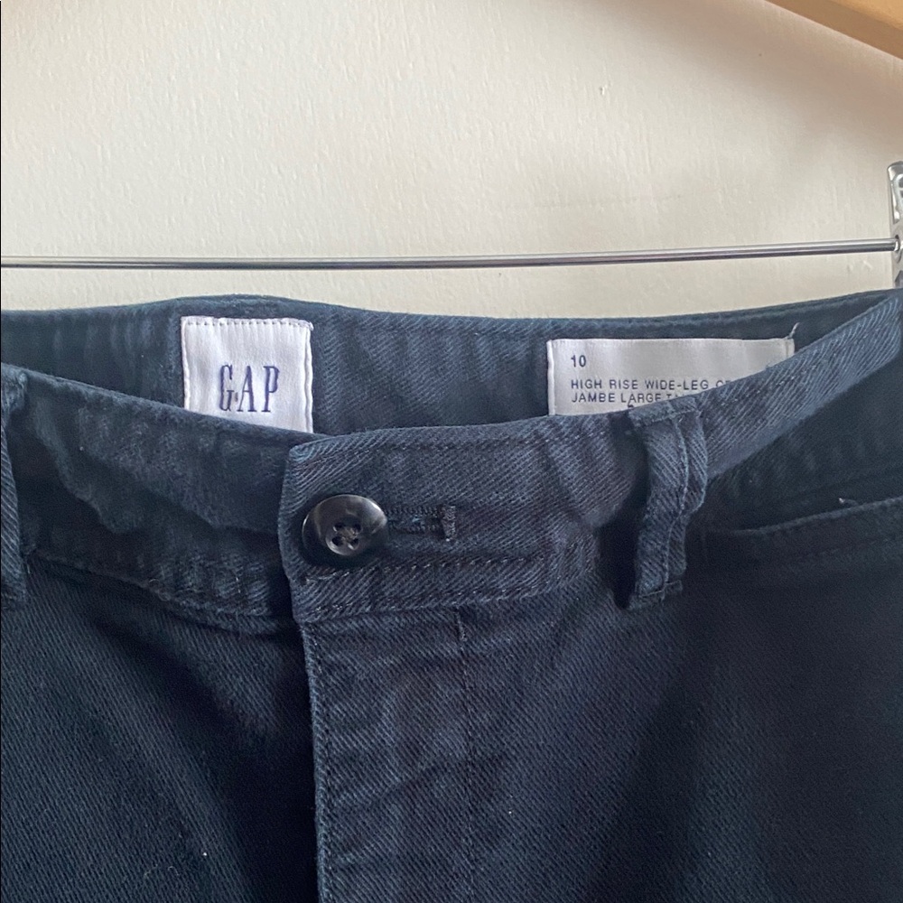 GAP Women's Dark Blue High Rise Wide-Leg Jeans